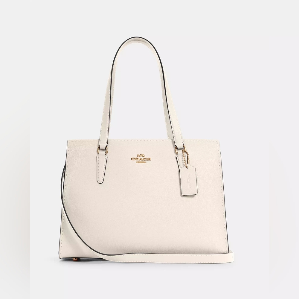 COACH DESIGNER Tatum Carryall Cream Tote Handbag Purse